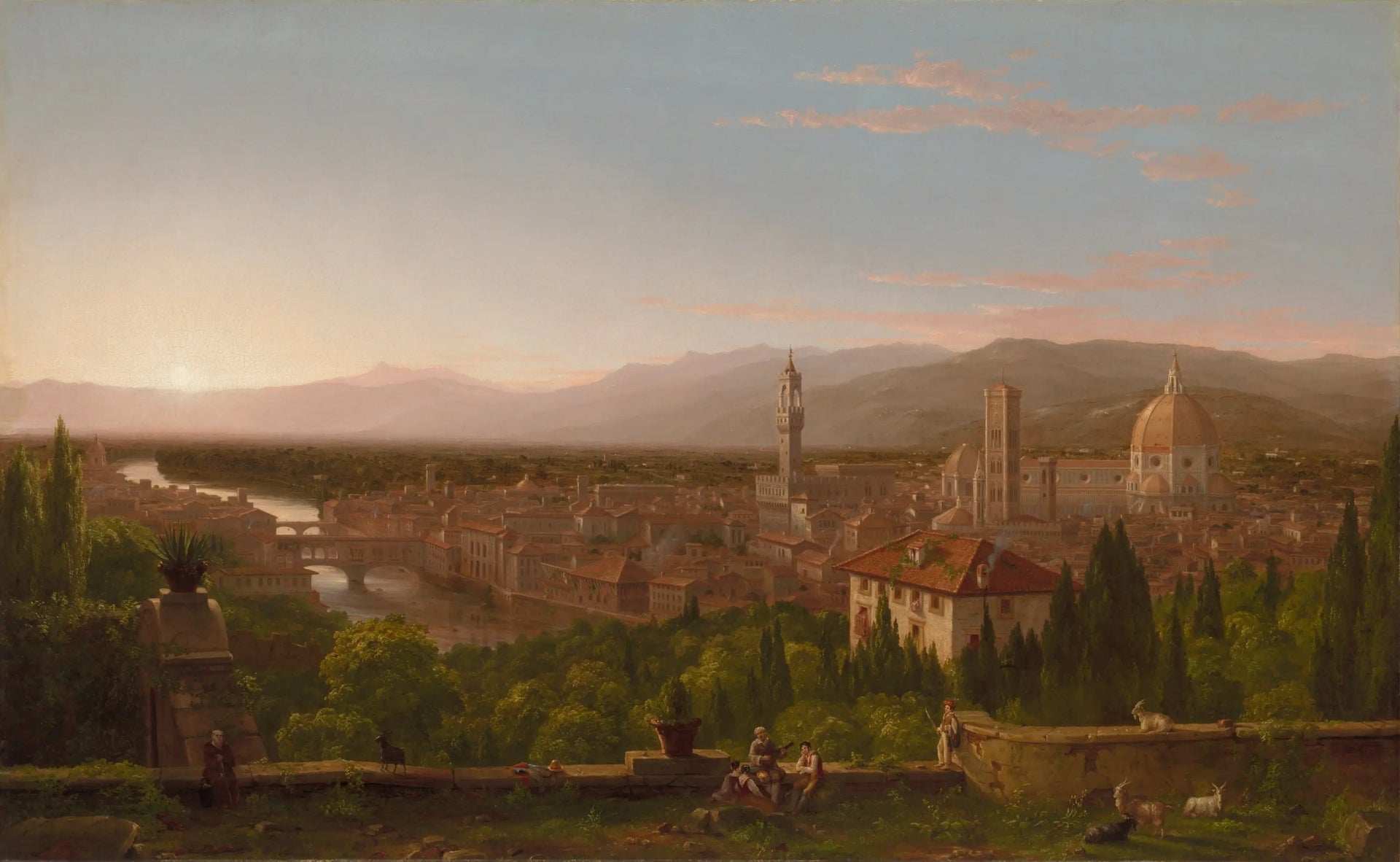 Vue de Florence depuis San Miniato - Thomas Cole image 1 reproduction artisanale de tableau