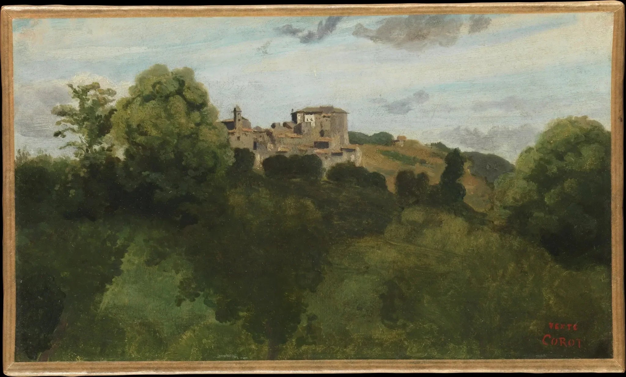 Vue de Genzano - Jean-Baptiste Camille Corot image 1 reproduction artisanale de tableau