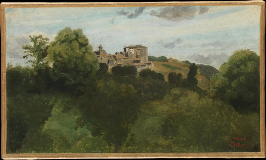 Vue de Genzano - Jean-Baptiste Camille Corot image 1 reproduction artisanale de tableau