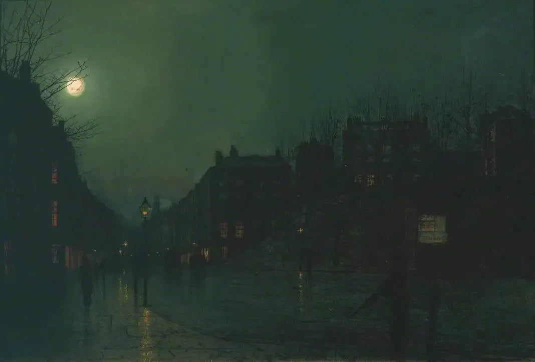 Vue de Heath Street la nuit - John Atkinson Grimshaw image 1 tableau peint à l’huile sur toile