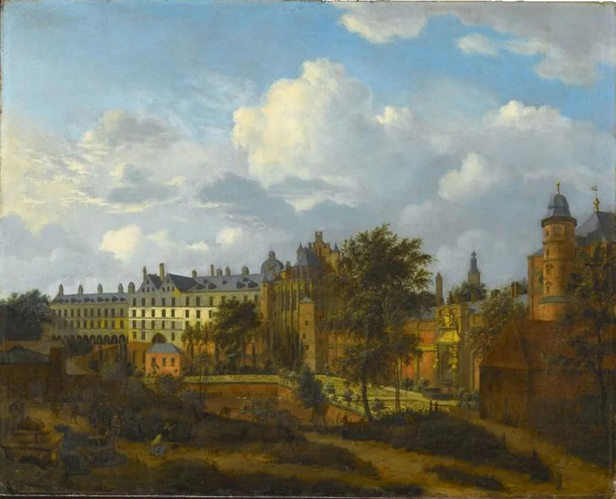 Vue de l'ancien château des ducs de Bourgogne à Bruxelles - Adriaen van de Velde image 1 reproduction artisanale de tableau