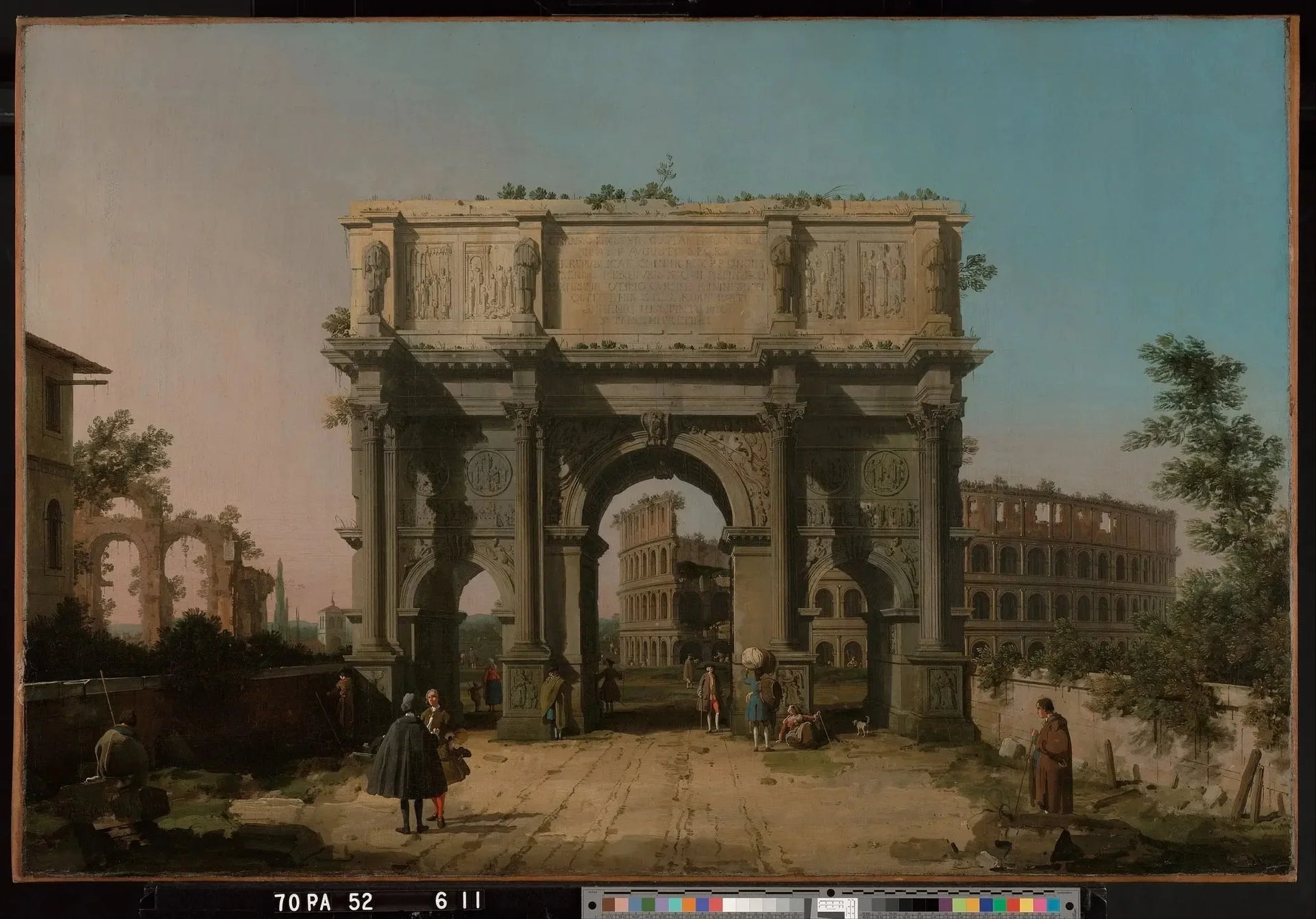 Vue de l'arc de Constantin avec le Colisée - Canaletto image 1 reproduction d’œuvre d’art à l’huile