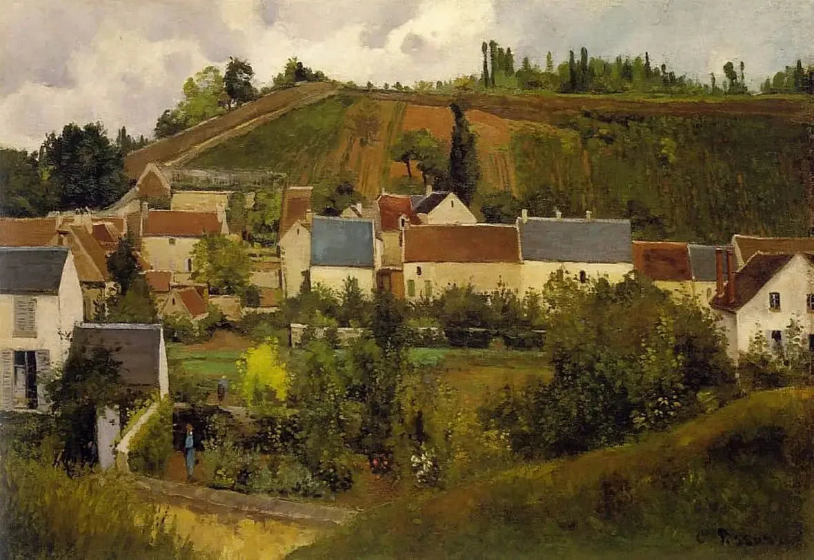 Vue de L'Hermitage, Côte des Gratte-Coqs, Pontoise - Camille Pissarro image 1 tableau peint à l’huile sur toile