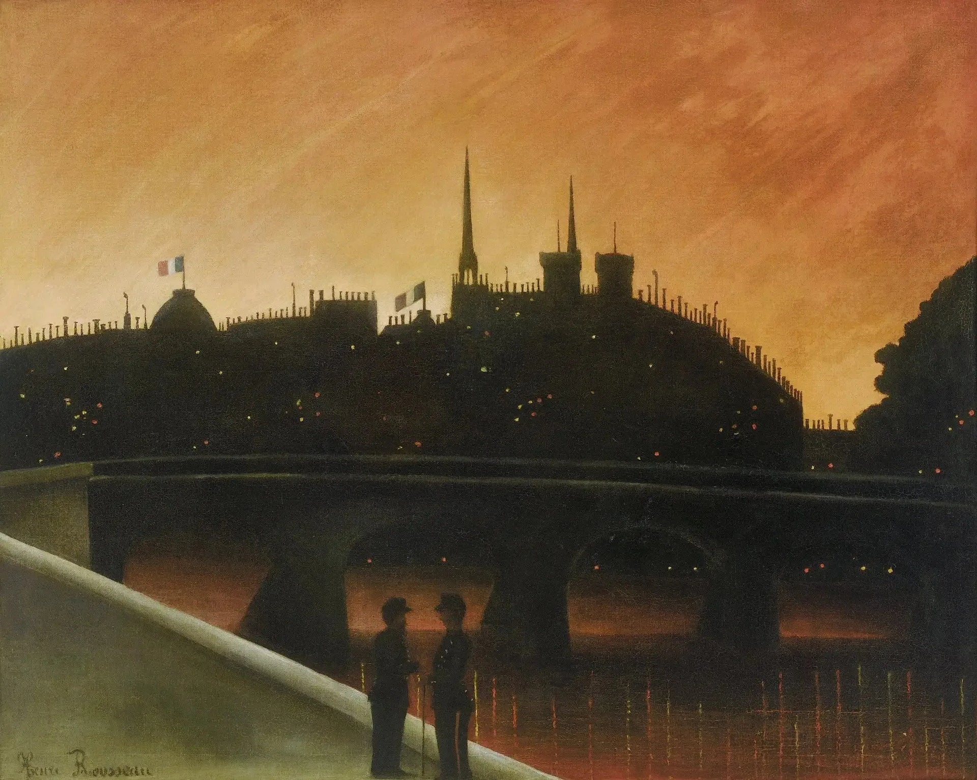 Vue de l'Île de la Cité, Paris - Henri Rousseau image 1 tableau peint à l’huile sur toile