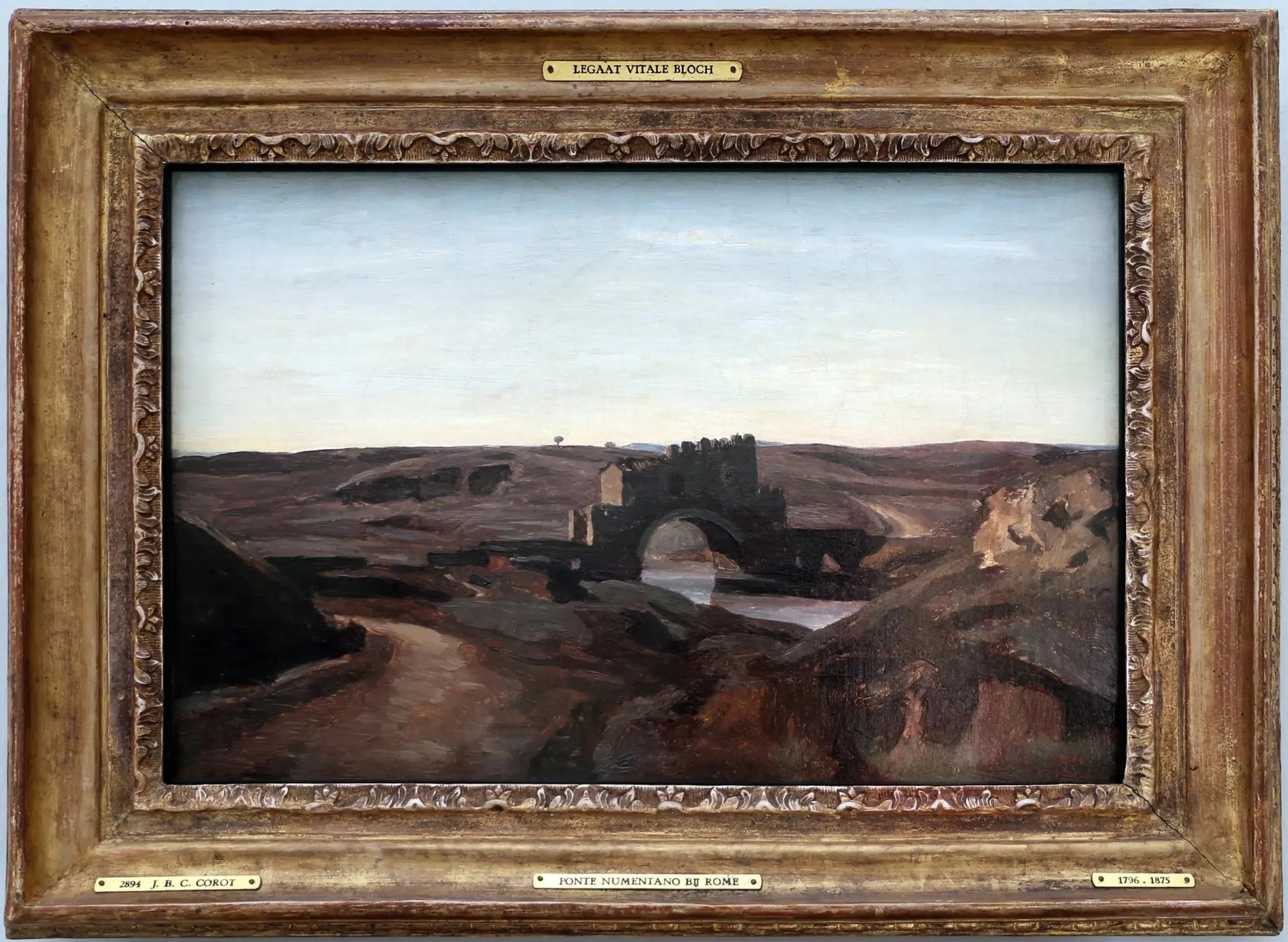 Vue de la campagne près de Rome - Jean-Baptiste Camille Corot image 1 reproduction de peinture à l’huile