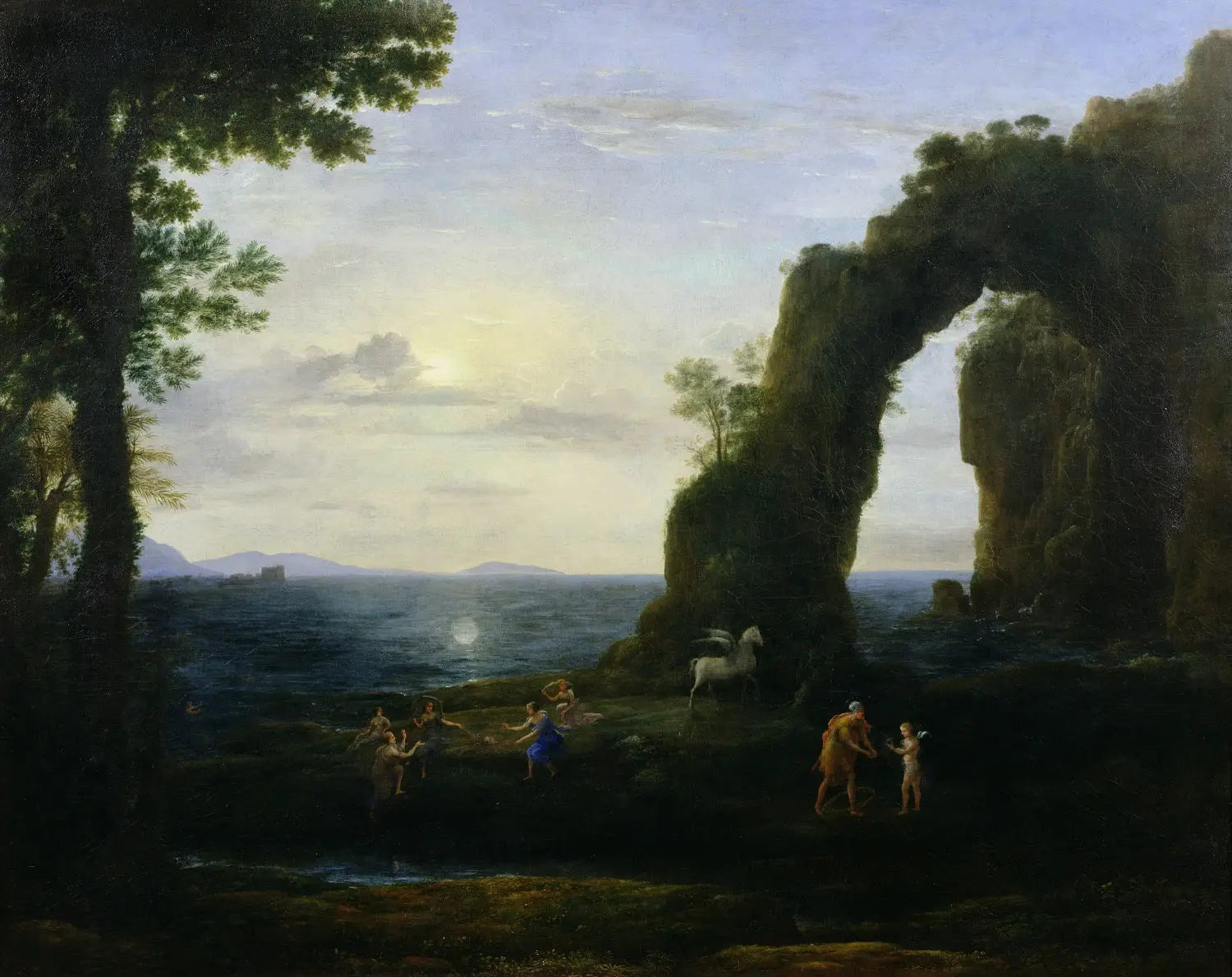 Vue de la côte avec Persée et l'origine du corail - Claude Lorrain image 1 copie peinte à la main à l’huile