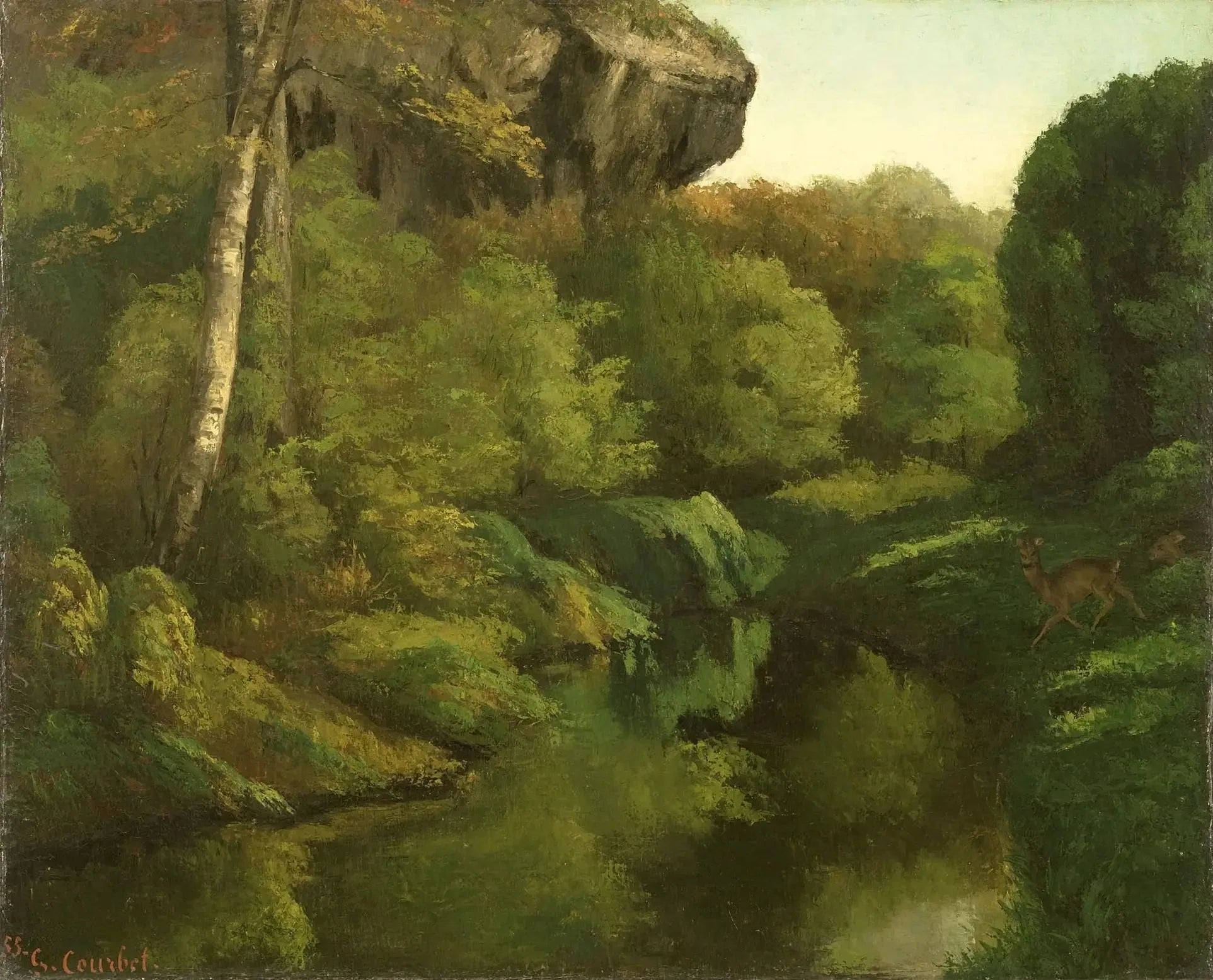 Vue de la forêt de Fontainebleau - Gustave Courbet image 1 reproduction réalisée par Alpha Reproduction