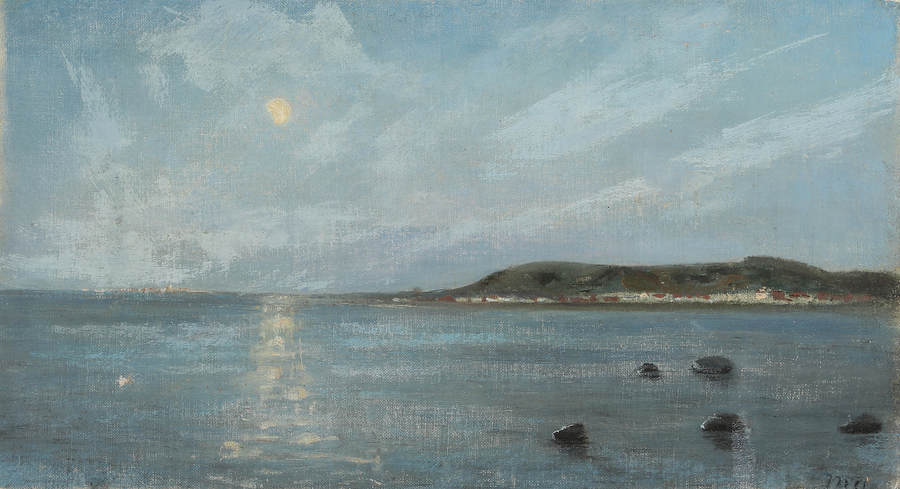 Vue de la mer au clair de lune. - Michael Peter Ancher