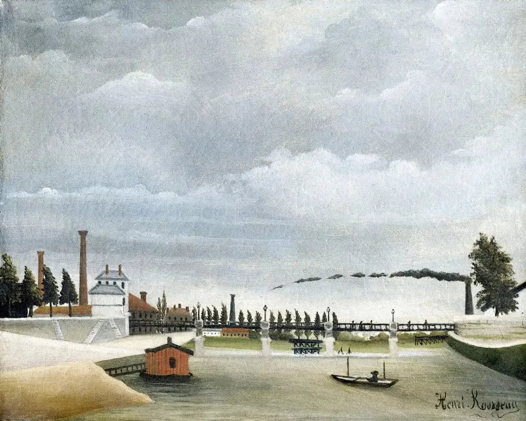 Vue de la passerelle de Passy - Henri Rousseau image 1 reproduction artisanale de tableau