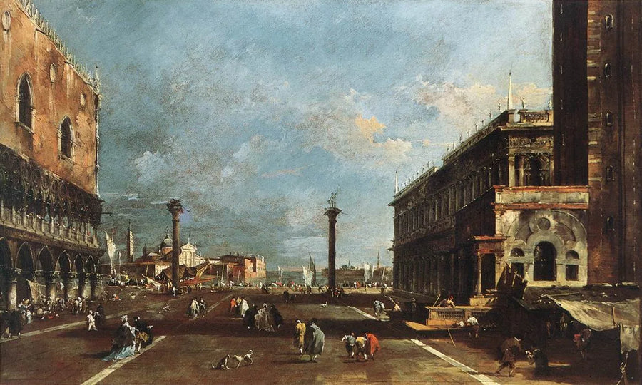 Vue de la Piazzetta San Marco vers le San Giorgio Maggiore - Francesco Guardi image 1 tableau peint à l’huile sur toile