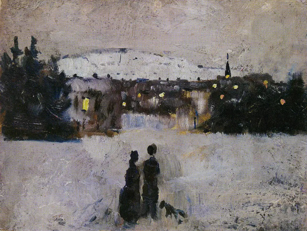 Vue de la ville un jour d'hiver - Edvard Munch image 1 tableau peint à l’huile sur toile