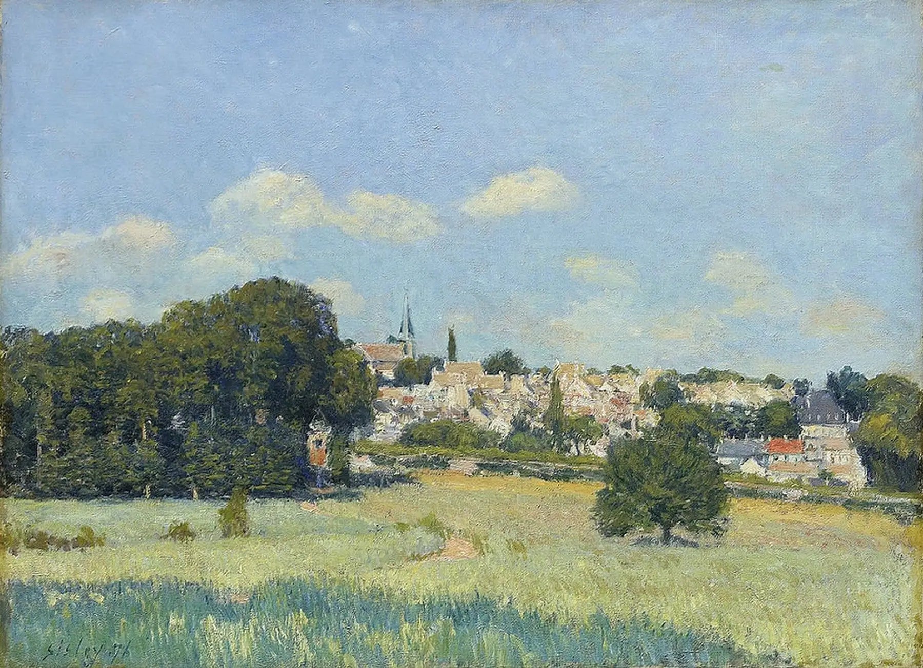 Vue de Marly-le-Roi sous le soleil - Alfred Sisley image 1 reproduction artisanale de tableau
