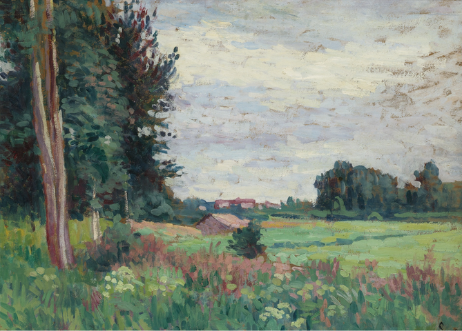 Vue de Méréville - Maximilien Luce image 1 copie de tableau peinte à la main