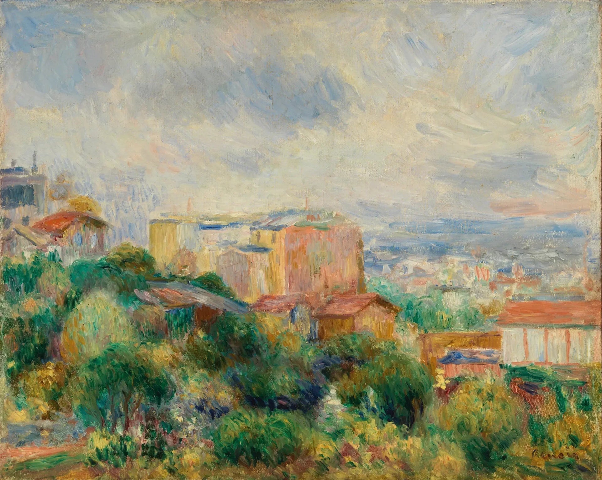 Vue de Montmartre - Pierre-Auguste Renoir image 1 reproduction de peinture à l’huile