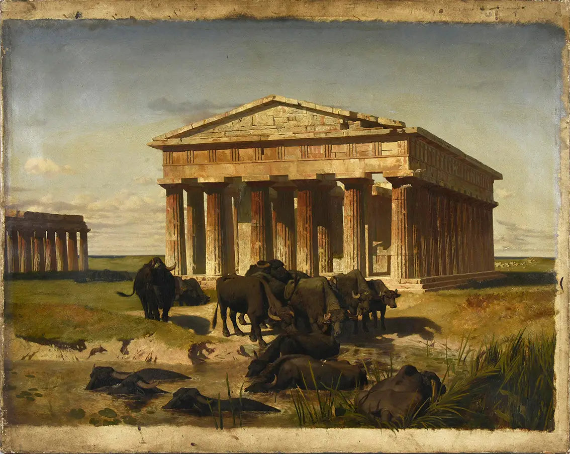 Vue de Paestum - Jean-Léon Gérôme image 1 reproduction artisanale de tableau
