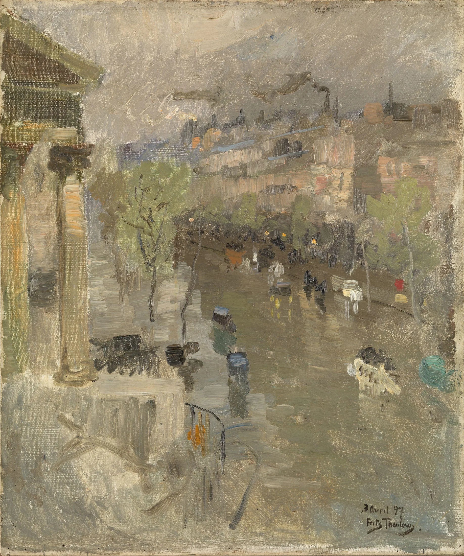 Vue de Paris près de l'église de la Madeleine - Frits Thaulow image 1 reproduction de peinture à l’huile