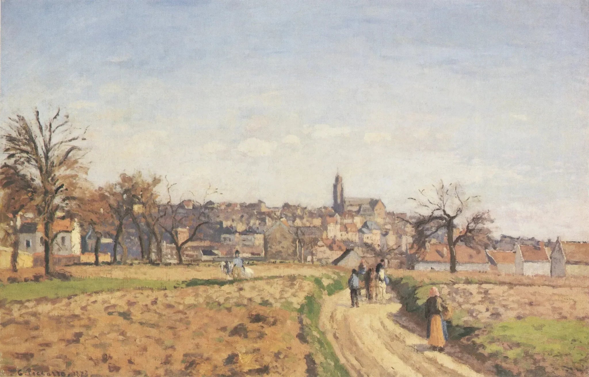 Vue de Pontoise - Camille Pissarro image 1 copie de tableau peinte à la main