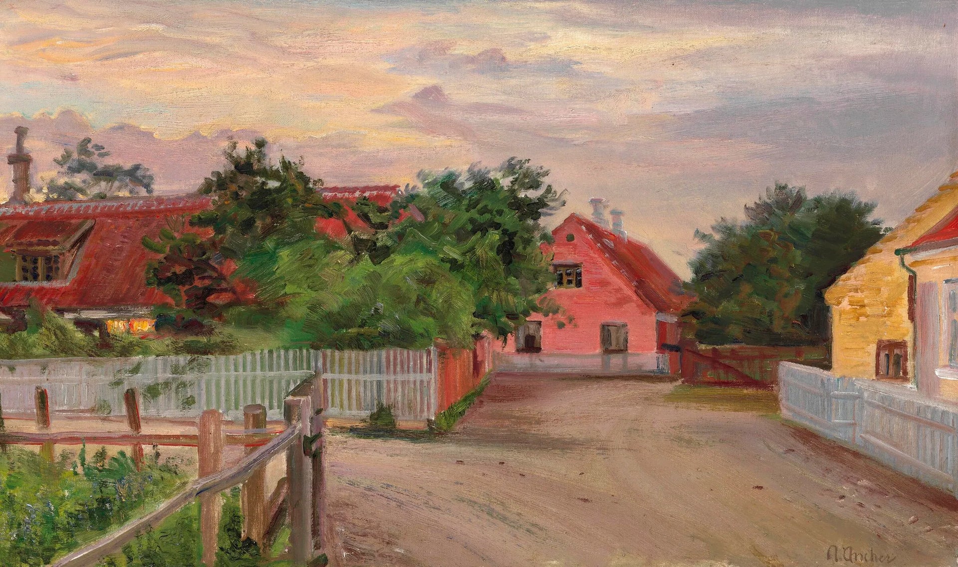 Vue de rue depuis Skagen. - Anna Ancher image 1 copie peinte à la main à l’huile