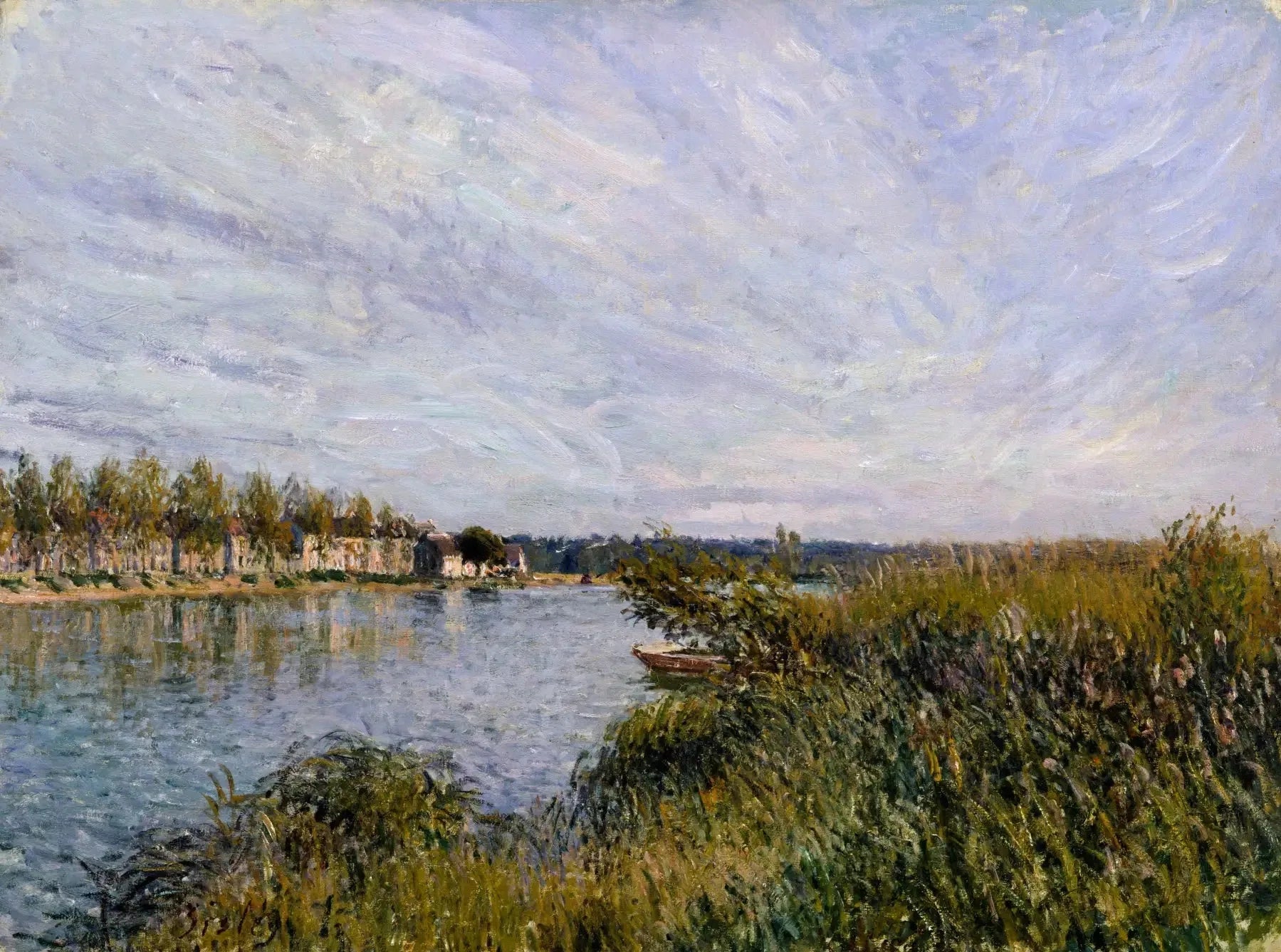 Vue de Saint-Mammès - Alfred Sisley image 1 reproduction artisanale de tableau