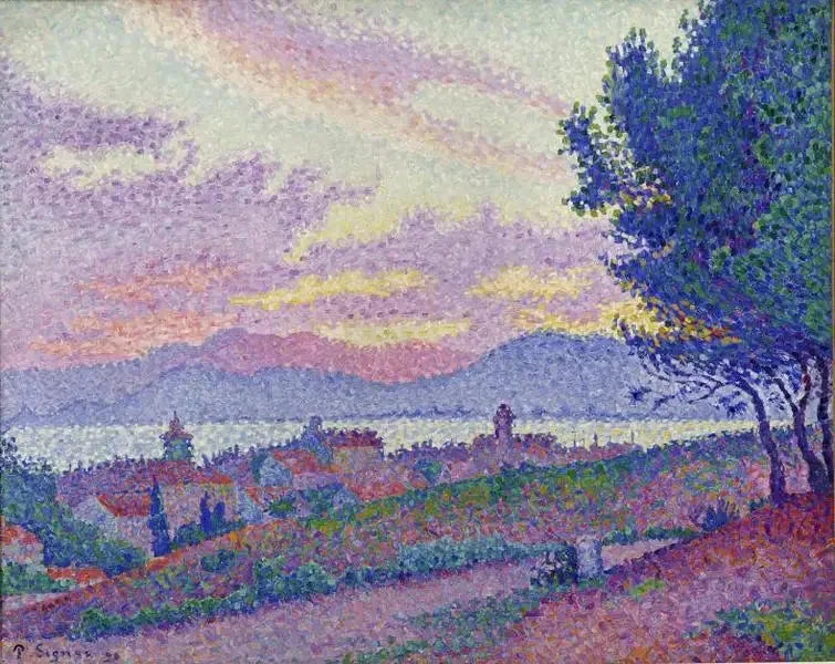Vue de Saint-Tropez, coucher de soleil au bois de pins - Paul Signac