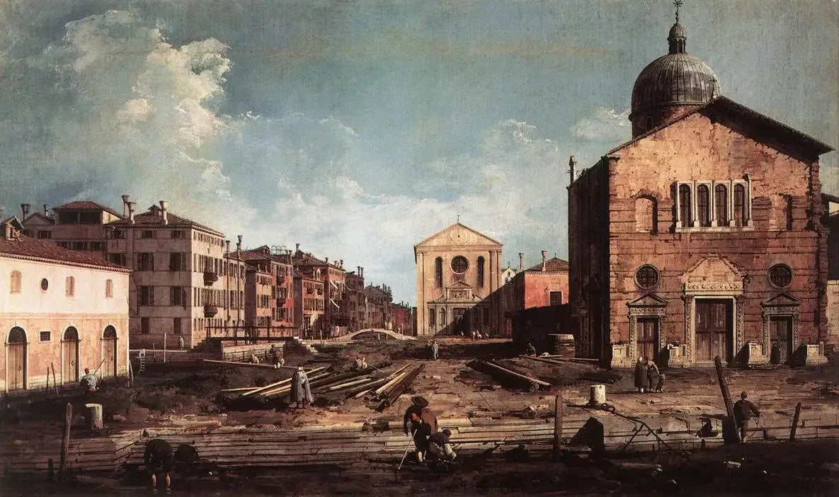 Vue de San Giuseppe di Castello - Canaletto image 1 copie de tableau peinte à la main