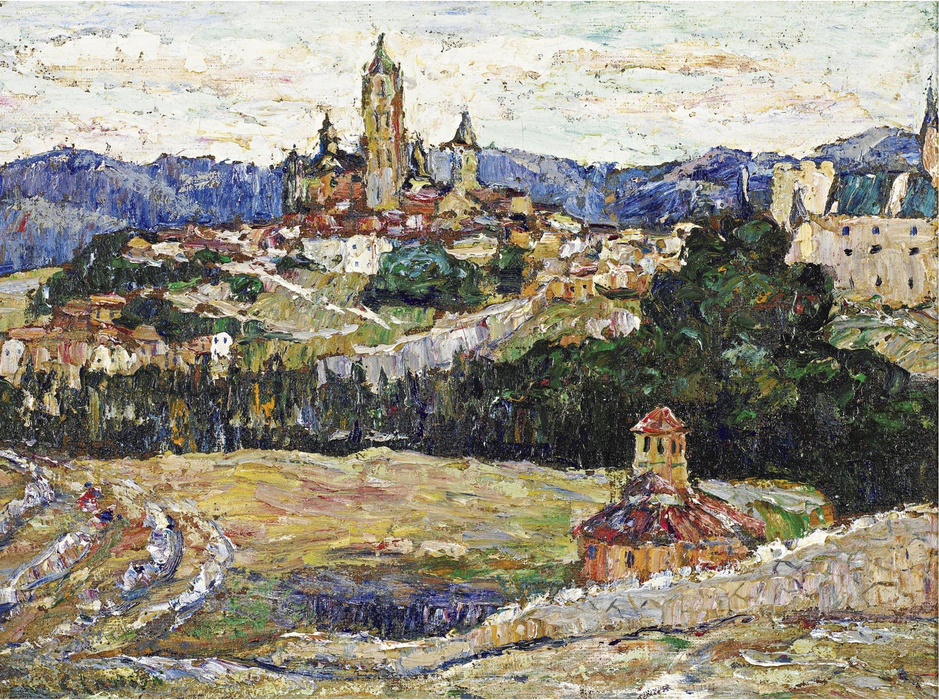 Vue de Ségovie - Ernest Lawson image 1 reproduction artisanale de tableau