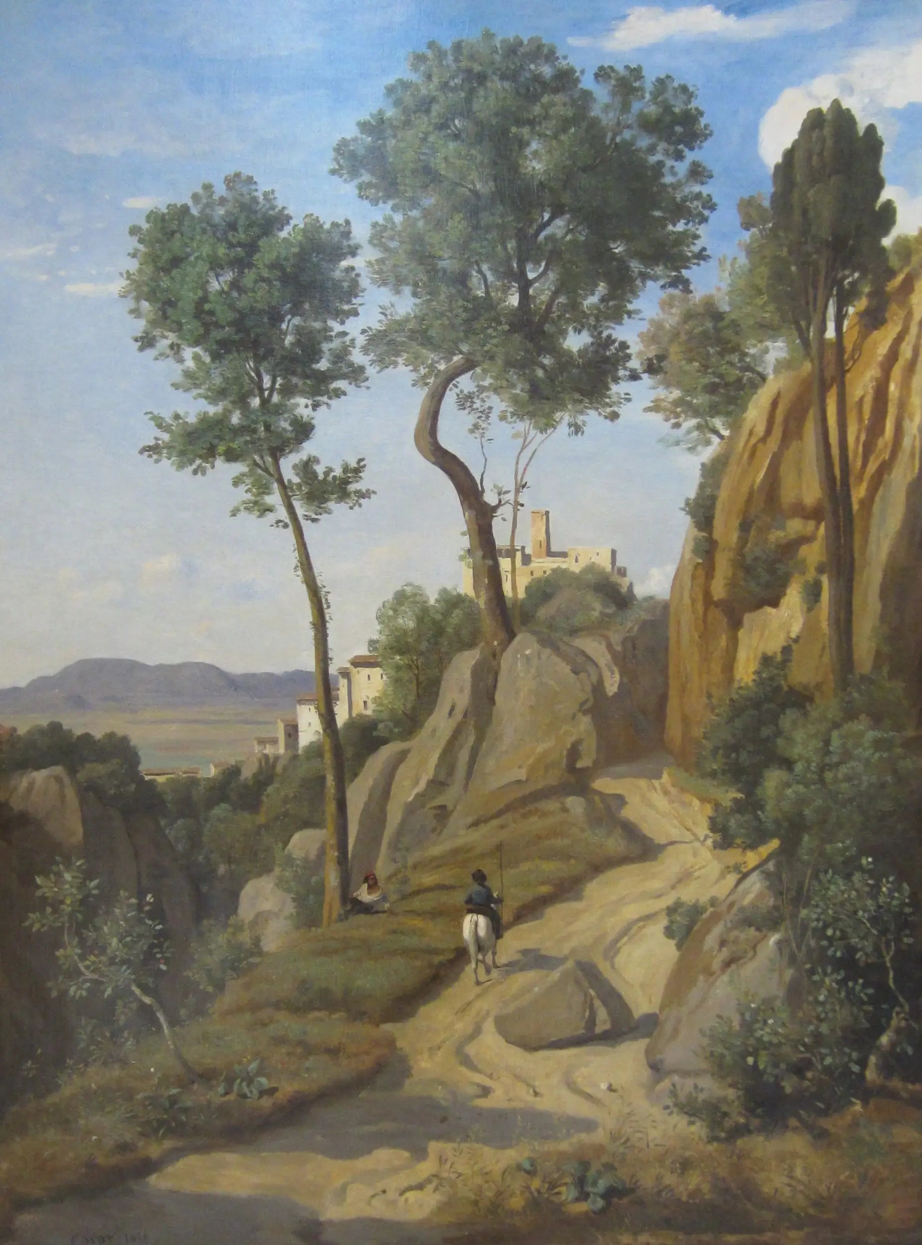 Vue de Volterra - Jean-Baptiste Camille Corot image 1 reproduction de peinture à l’huile
