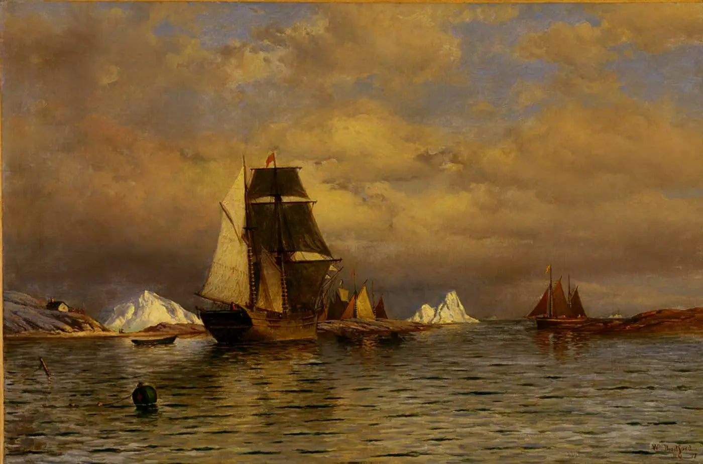 Vue depuis Battle Harbour - William Bradford image 1 reproduction de peinture à l’huile