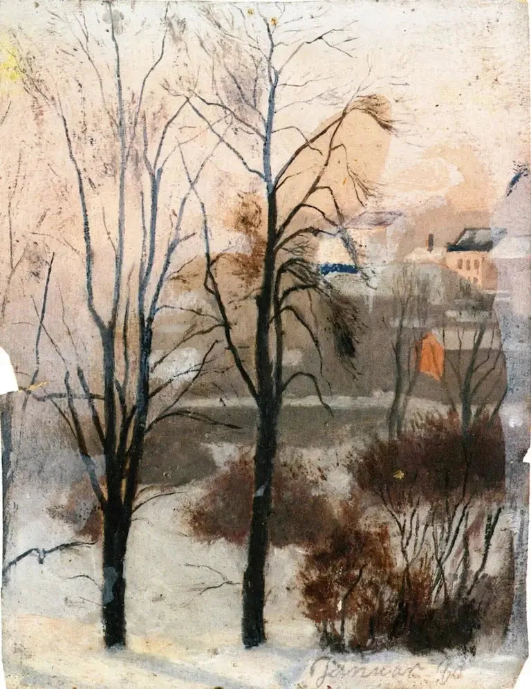 Vue depuis Fossveien - Edvard Munch image 1 copie de tableau peinte à la main