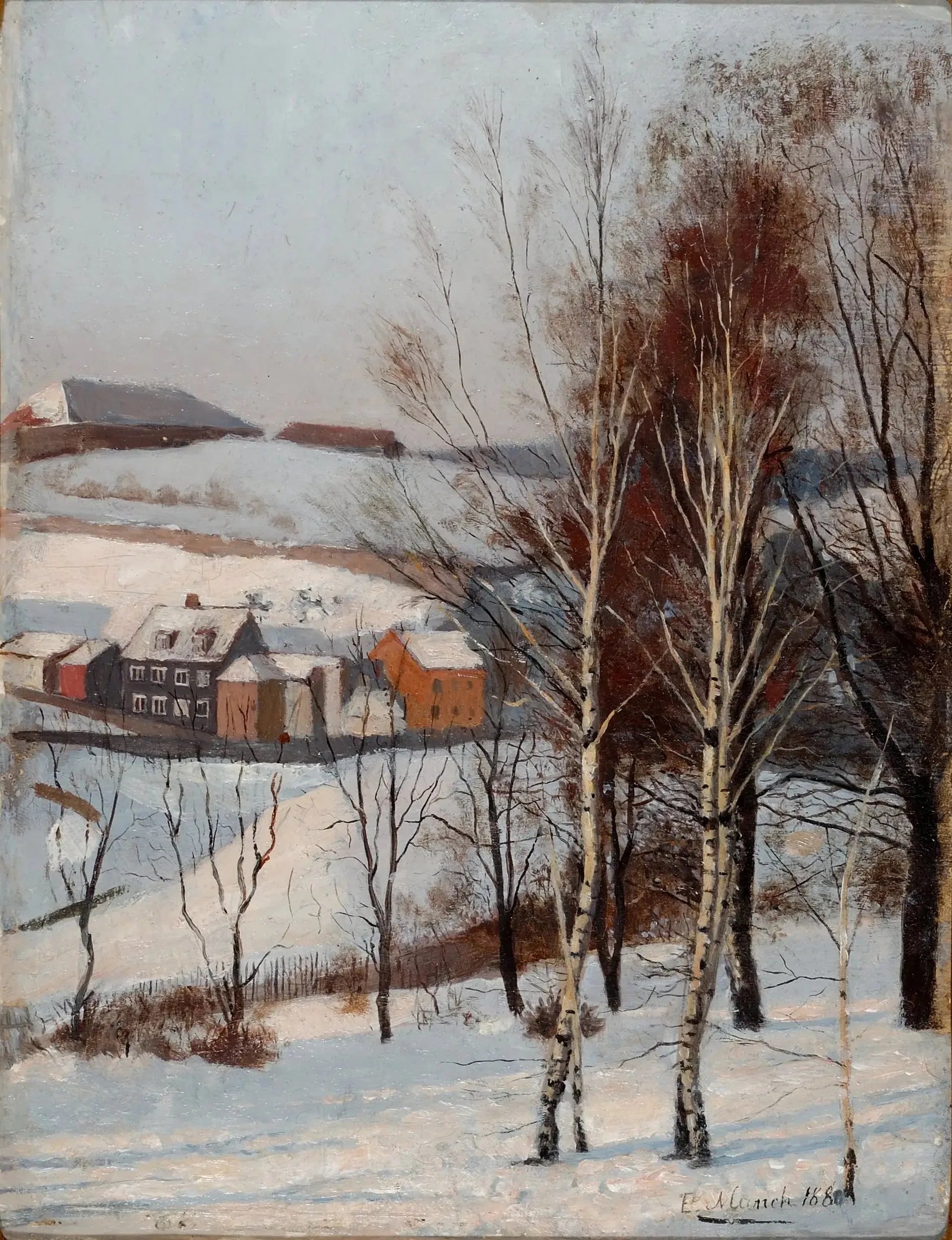Vue depuis Fossveien - Edvard Munch image 1 reproduction de peinture à l’huile