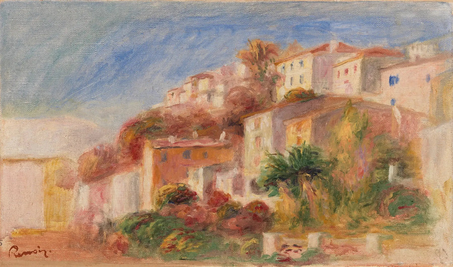 Vue depuis le jardin de la Poste, Cagnes (Village vu du jardin de la poste, Cagnes) - Pierre-Auguste Renoir