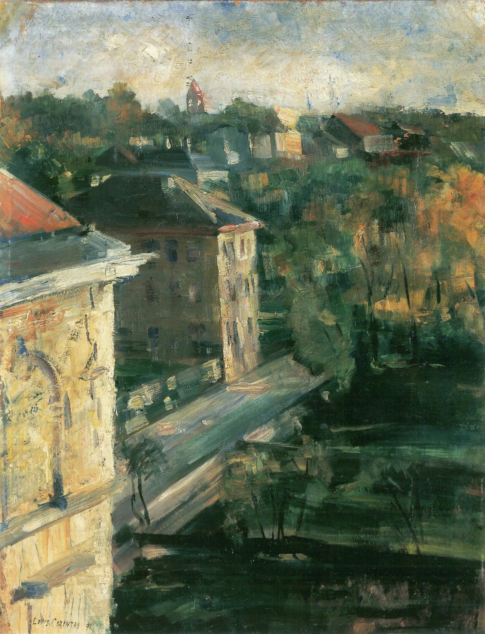 Vue depuis le studio, Schwabing" - Lovis Corinth image 1 reproduction d’œuvre d’art à l’huile