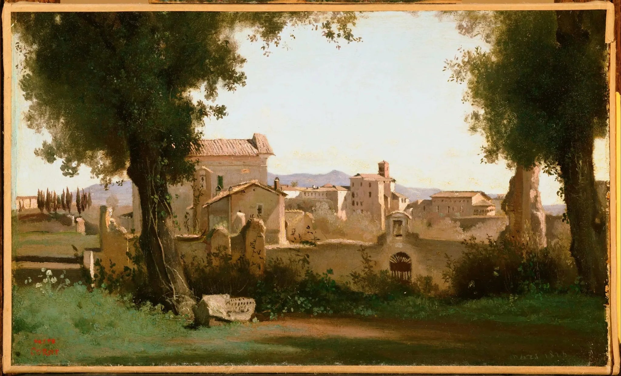 Vue depuis les jardins Farnèse - Jean-Baptiste Camille Corot image 1 reproduction artisanale de tableau