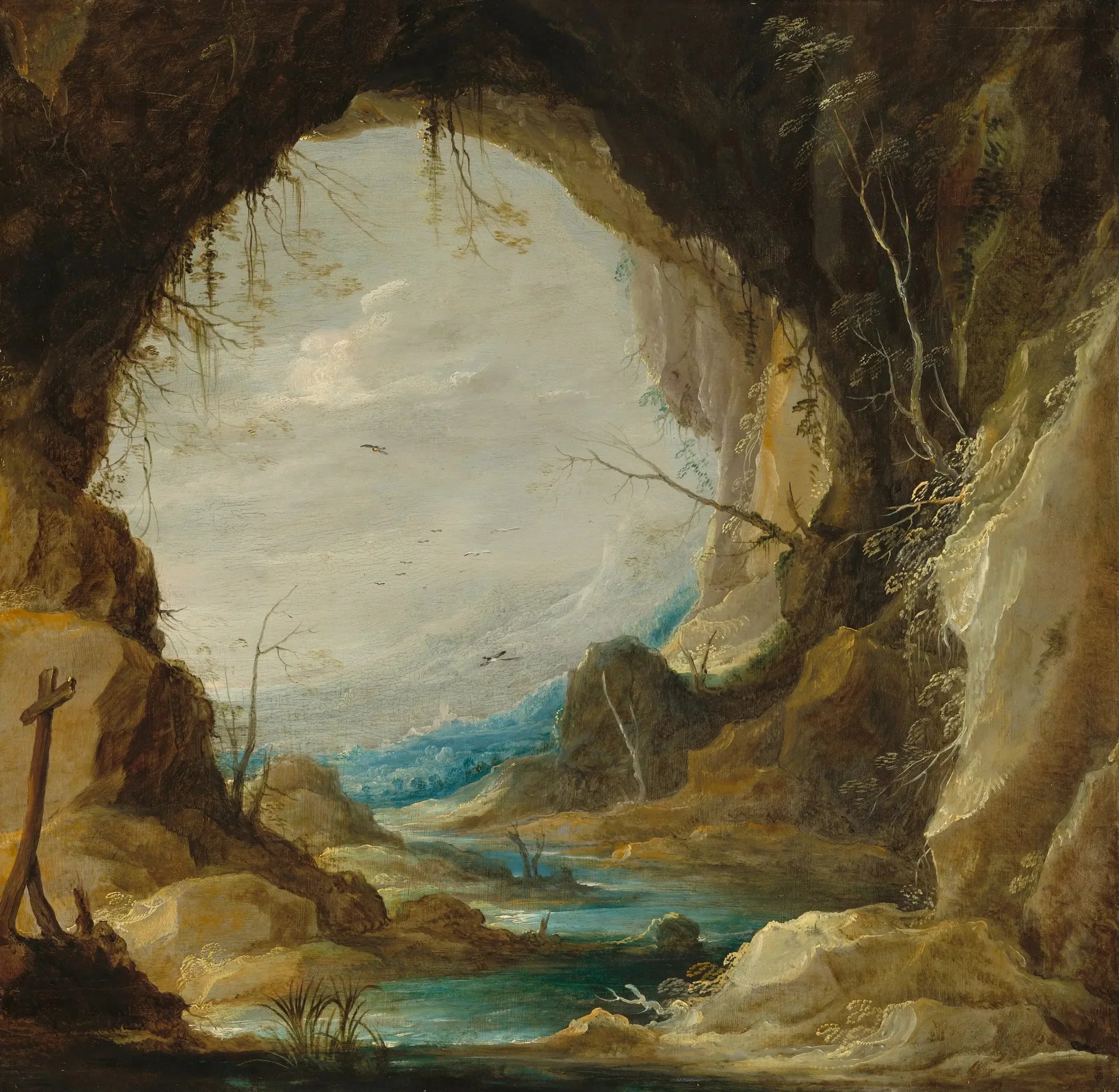 Vue depuis une grotte - David Teniers le Jeune image 1 tableau peint à l’huile sur toile