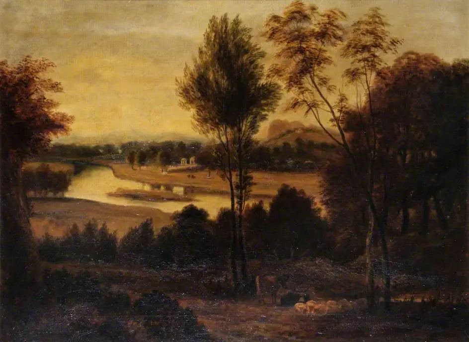 Vue depuis Wick House, Richmond, Surrey - Joshua Reynolds image 1 reproduction artisanale de tableau