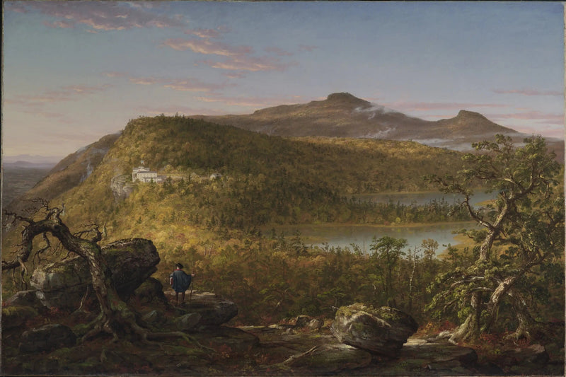 Vue des deux lacs et de Mountain House, montagnes Catskill, matin - Thomas Cole