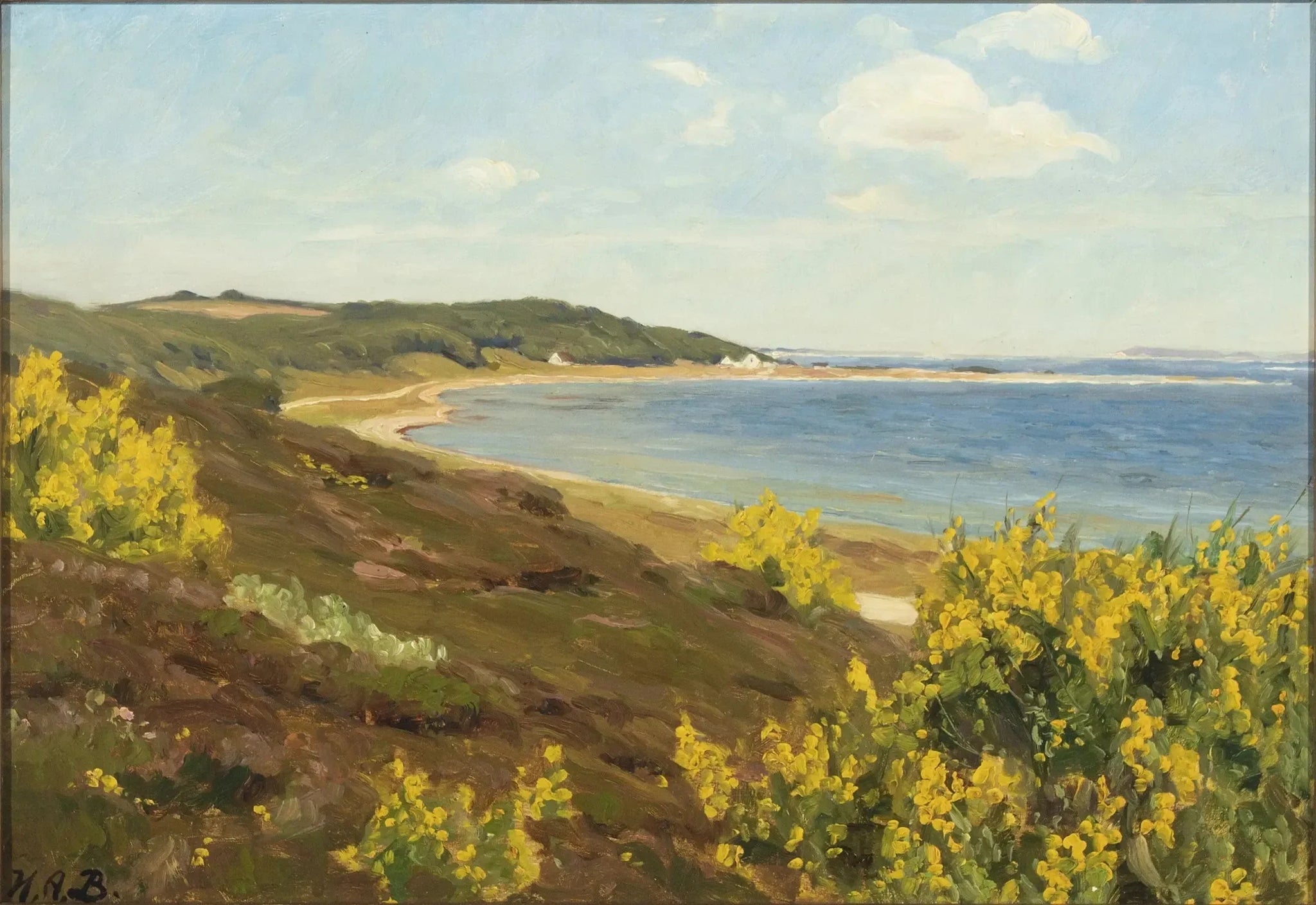 Vue des montagnes Legind, Mors au Danemark - H. A. Brendekilde image 1 copie peinte à la main à l’huile
