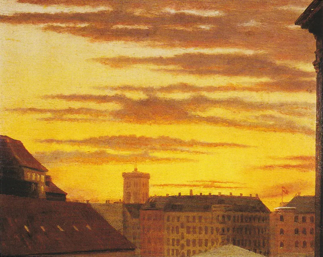 Vue des toits de Havnegade et de la tour Nikolai. - Peder Severin Krøyer image 1 copie de tableau peinte à la main
