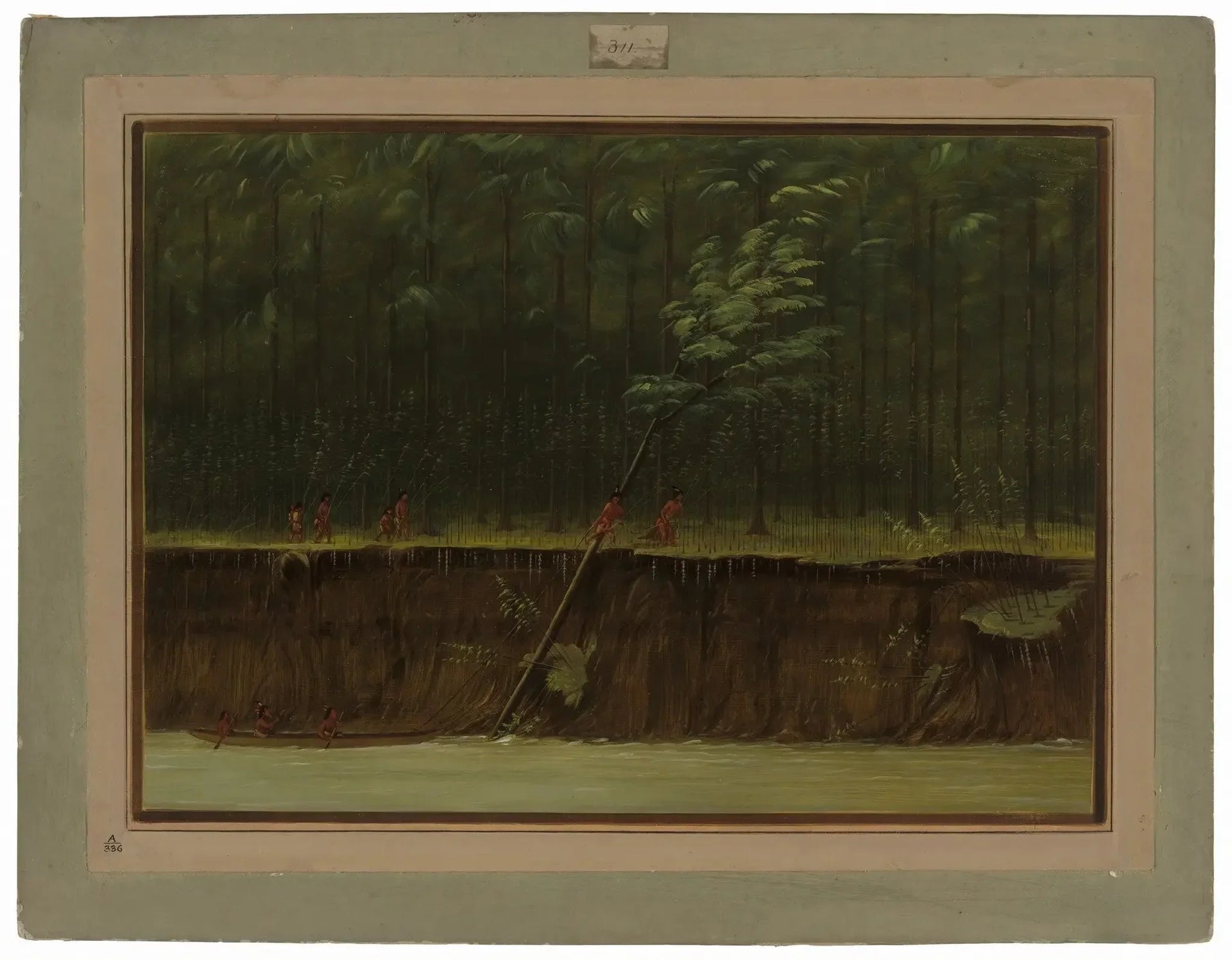 Vue du Bas-Mississippi - George Catlin image 1 reproduction artisanale de tableau