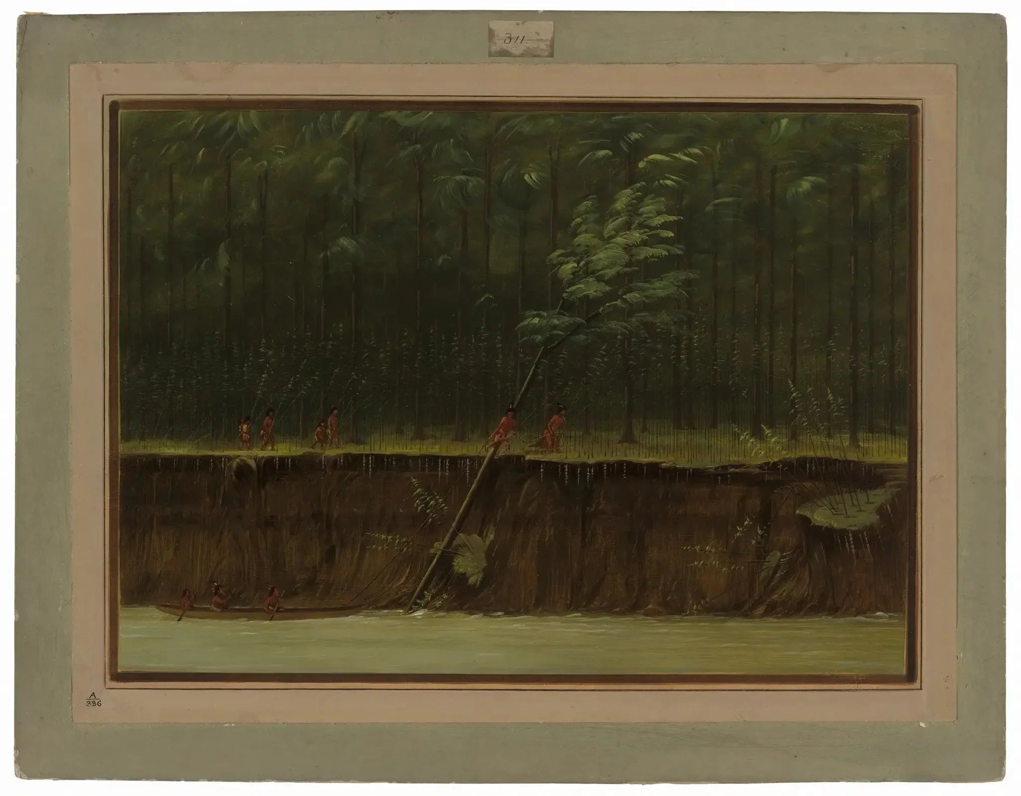 Vue du Bas-Mississippi - George Catlin image 1 reproduction artisanale de tableau