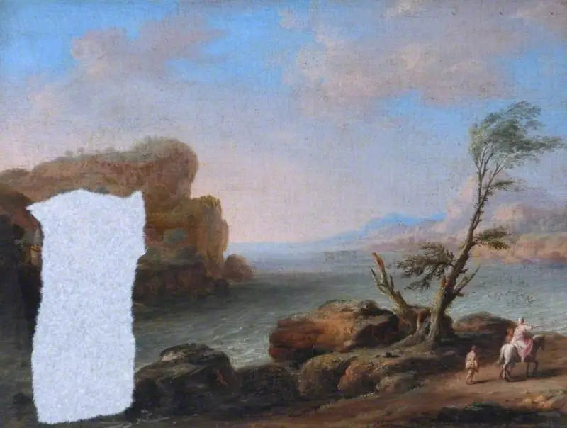 Vue du bord de mer avec des personnages - Claude Lorrain image 1 reproduction d’œuvre d’art à l’huile