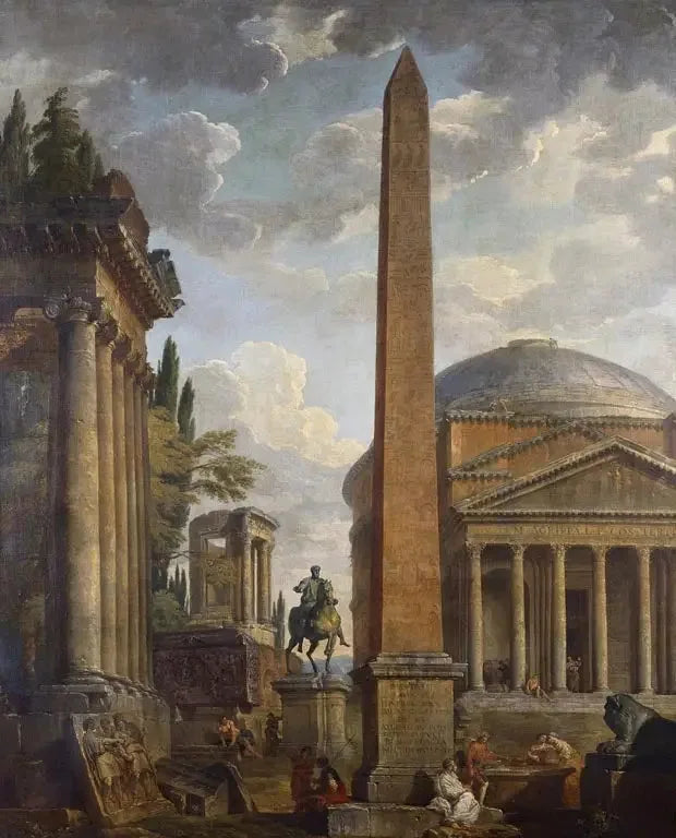 Vue du Caprice avec le Panthéon et les ruines romaines - Giovanni Paolo Panini image 1 reproduction réalisée par Alpha Reproduction