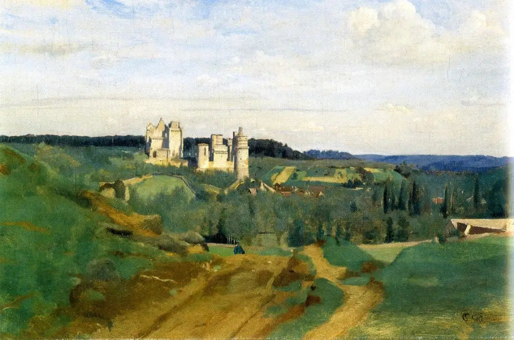Vue du château de Pierrefonds - Jean-Baptiste Camille Corot image 1 reproduction réalisée par Alpha Reproduction