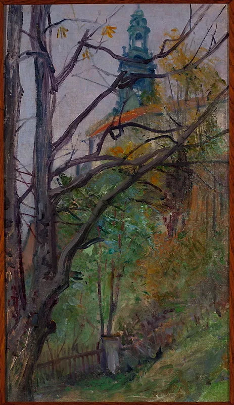 Vue du château de Wawel. - Stanisław Wyspiański image 1 reproduction d’œuvre d’art à l’huile
