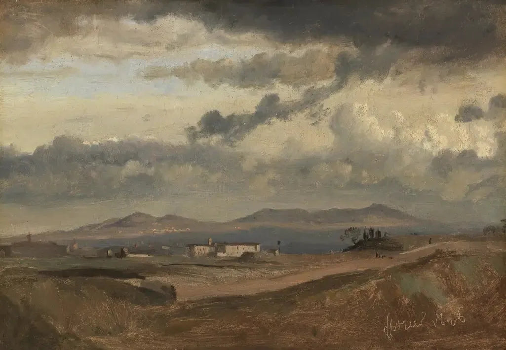Vue du couvent Sant'Onofrio sur le Janicule, Rome - Jean-Baptiste Camille Corot image 1 tableau peint à l’huile sur toile