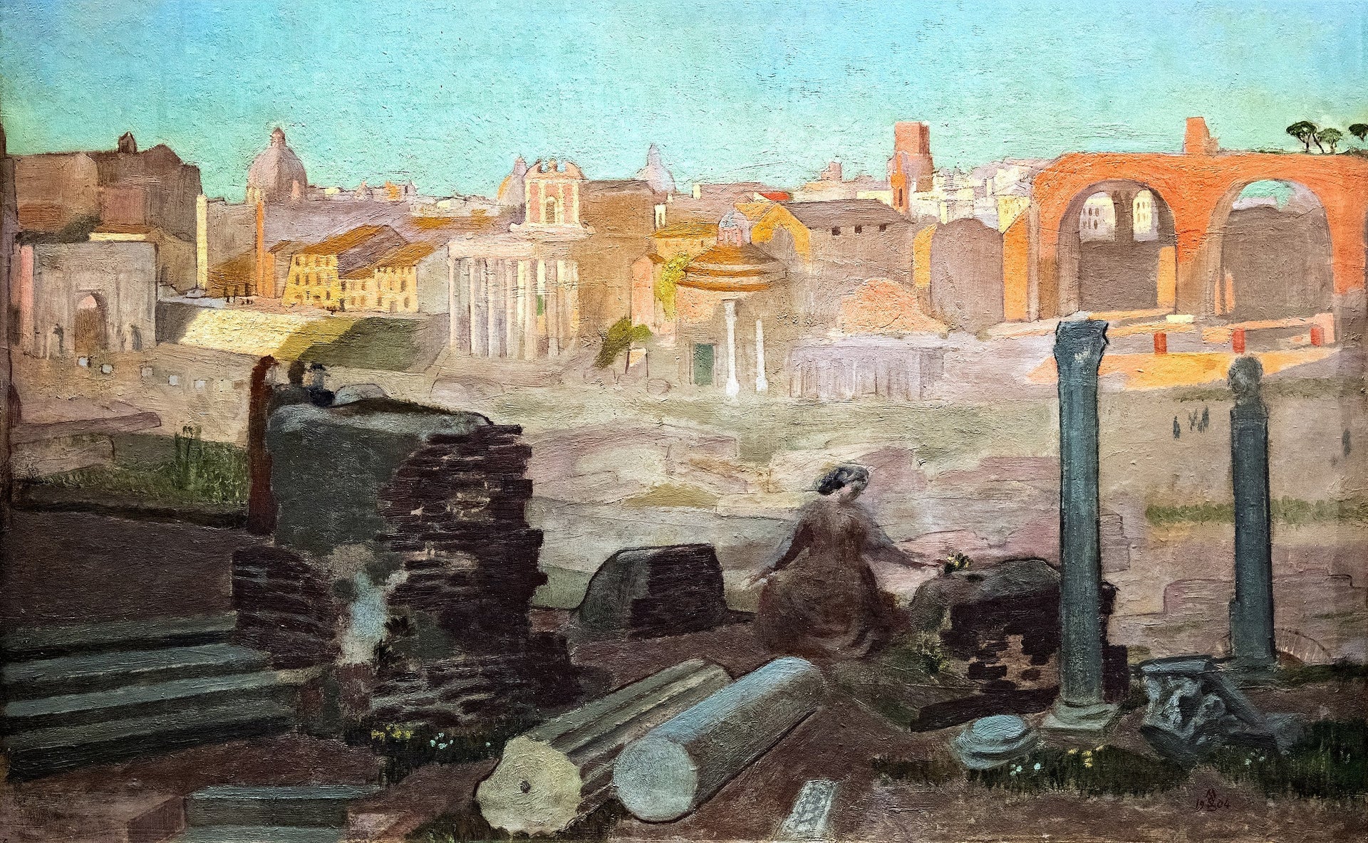 Vue du Forum - Maurice Denis image 1 reproduction artisanale de tableau