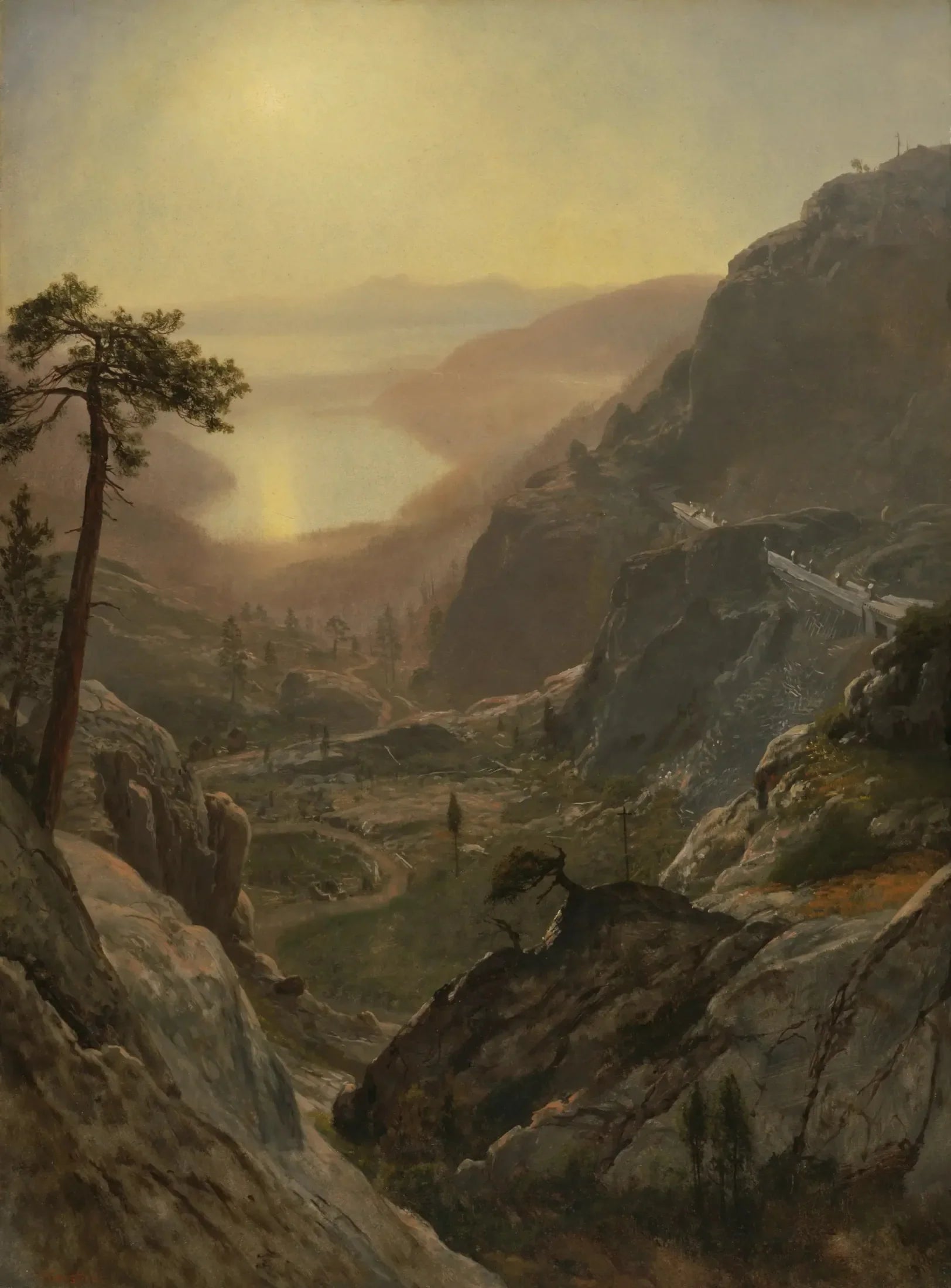 Vue du lac Donner, Californie - Albert Bierstadt image 1 copie de tableau peinte à la main