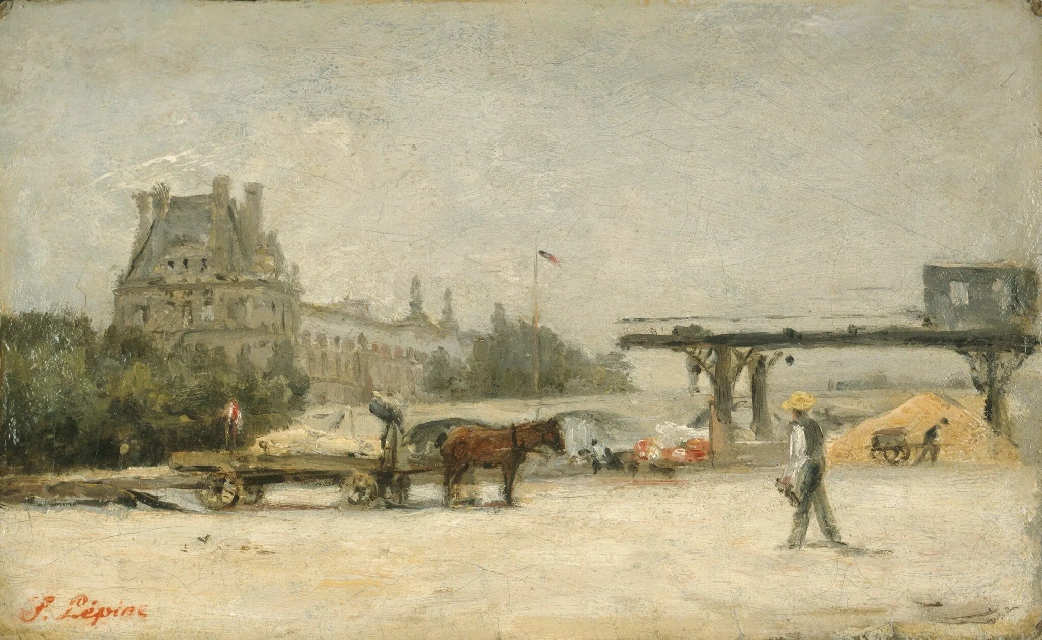 Vue du Louvre - Stanislas Lépine image 1 reproduction d’œuvre d’art à l’huile