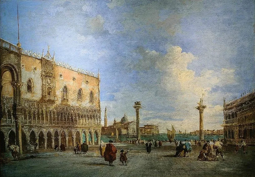 Vue du Palais des Doges à Venise. - Francesco Guardi image 1 copie peinte à la main à l’huile