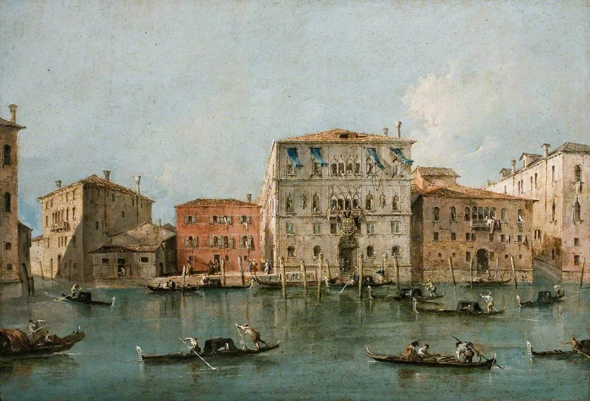 Vue du Palazzo Loredan dell'Ambasciatore sur le Grand Canal, Venise - Francesco Guardi image 1 reproduction réalisée par Alpha Reproduction